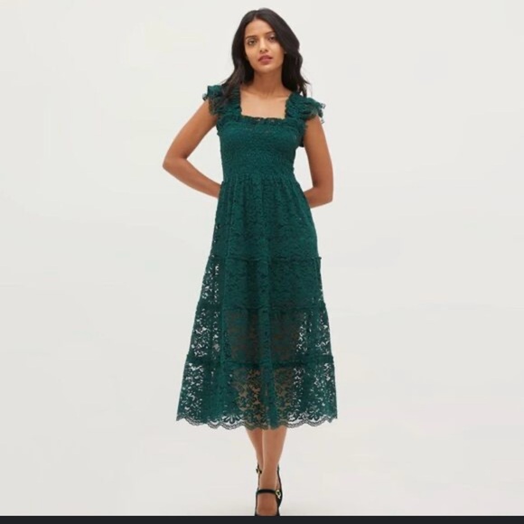 Hill House Dark Green Lace Nap Dress - Picture 6 of 6